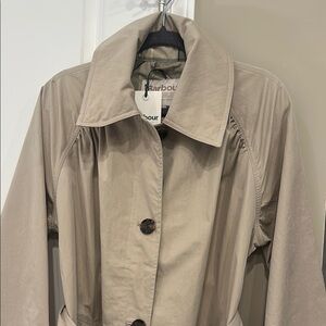 Authentic BNWT Barbour Women's waterproof Tan Trench Coat